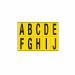 Etichette adesive. Formato foglio: 350x250mm. Formato etichetta: 70x124mm. Altezza carattere: 103mm. Colore: scritta nera su foglio giallo.