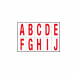 Etichette adesive. Formato foglio: 280x200mm. Formato etichetta: 56x99mm. Altezza carattere: 83mm. Colore: scritta rossa su foglio bianco.