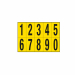 Etichette adesive. Formato foglio: 350x250mm. Formato etichetta: 70x124mm. Altezza carattere: 103mm. Colore: scritta nera su foglio giallo.