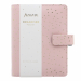 Organiser della nuova collezione Confetti di design accativante ed interni fantasia con preziosi effetti a contrasto. Copertina liscia a motivi Botanical, chiusura con cinturino. Dotato di anello portapenna e tasche interne. Contiene agenda settimanale su