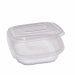Contenitori in PP con coperchio incernierato. Ideale per cibi caldi, riscaldamento in microonde e conservazione in frigo e freezer. 
Modello:  QC1-500
Dimensioni superiori esterne: 15,5 x 15,5cm
Dimensioni superiori interne: 13 x 13cm
Fondo: 11,7 x 11,7cm