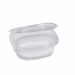 Contenitori ovali in PET con coperchio incernierato. Ideali per cibi freddi, con conservazione in frigo e freezer.
Modello:  G0-250
Dimensioni superiori esterne:12,2 x 10,4
Dimensioni superiori interne:10,3 x 8,2cm
Fondo: 9,5 x 7,4cm
Altezza: 3,8
Capacità