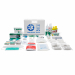 Valigetta in plastica colore bianco. Dotata di supporto per attacco a parete, maniglia per trasporto, guarnizione in neoprene, chiusura con due clip rotanti. Dimensioni: 44,3x33,8x14,7cm. Contiene Kit reintegro All. 1 secondo DM 388 e DLGS 81 maggiorato d