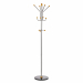 In metallo satinato colore argento con base in marmo- 4 pomelli superiori, 4 pomelli bassi e 3 pomelli per accessori e portaombrelli. Altezza 185cm, base 40cm.