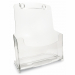 Portadepliant da parete e da banco a tasca singola f.to a4. design pulito ed essenziale, possono entrare uno nell'altro così da guadagnare spazio sul banco. in materiale plastico perfettamente trasparente con dorso leggermente inclinato per garantire la m