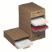 Scatole archivio A4 File struttura in robusto cartone rigido stampato. Componibilità verticale grazie all'inserimento ad incastro delle alette nelle apposite fessure. A4 File con fermaglio metallico capacità 4cm. Formato utile 26x8x35cm. Confezione da 6 s