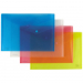 Comode buste in pp trasparente goffrato. Colori: bianco, blu, giallo e rosso. Formato 21x29,7 cm Confezioni da 5 buste.