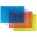 Comode buste in pp trasparente goffrato. Colori: bianco, blu, giallo e rosso. Formato 21x29,7 cm Confezioni da 5 buste.