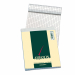 Blocco note con rilegatura con punto metallico. Formato A5- 15x21cm. Carta bianca finissima da 60 gr. 70 fogli. Rigatura 5mm. Copertina goffrata da 170gr. Stampata a 3 colori. Cartoncino di fondo bianco da 600gr.