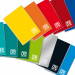 Maxiquaderno rilegatura a punto metallico. 20 fogli + risguardo (80 facciate scrivibili). Carta da 80g/mq. certificata FSC. Copertina stampata pantone in colori assortiti, cartoncino da 240 gr/mq. Formato 21x29,7cm.