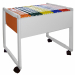 Carrello in metallo per cartelle sospese;
• Adatto per cartelle con interasse sia di 33 cm sia di 39 
cm.
• Facilmente regolabile grazie ad appositi inviti a scatto;
• Può contenere fino ad 65 cartelle (mod. Iron e Silver) 
od in alternativa 50 cartelle (