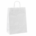Shopper in kraft bianco, prodotte con carta riciclabile, ad elevata resistenza. Colore bianco. Dimensione 18x8x24cm.