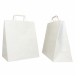 Shopper ideali per il trasporto di vassoi e contenitori alimentari realizzate con soffietti molto larghi dedicati a questo utilizzo. Dimensione 28x17x32cm. Colore bianco.