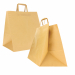 Shopper ideali per il trasporto di vassoi e contenitori alimentari realizzate con soffietti molto larghi dedicati a questo utilizzo. Dimensione 36x30x36cm. Carta da 120gr colore bianco.