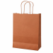 Shopper in carta kraft 90 gr/m2 colorata con manici in carta ritorta.
