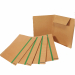 Cartella STARLINE dotata di robusto elastico piatto a fettuccia e lembi di ampie dimensioni. In cartone ecologico riciclato di colore avana da 1,3mm. Chiusura con elastico piatto colore verde da 20mm. Cartella cordonata con capacità massima fino a 4cm. Fo