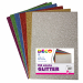 Gomma crepp glitter adesiva - busta 10 fogli cm.20x30 - colori assortiti.