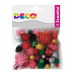 Pompons Lamè morbibi e colorati in colori e misure assortite. misure da: mm.7 a mm 28.