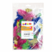 Piume tropicali in colori e lunghezze assortiti. Confezione da 100 pz.
