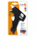 Pistola che consente di incollare oggetti di ogni tipo di materiale: cartone, stoffa, ceramica, legno, ferro, plastica, vetro, gomma ecc. Alimentata a corrente. Utilizza stick da 8 mm x 10cm.