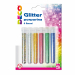 Glitter porporina a grana fine in flacone da 12ml. 6 colori assortiti.