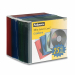 Contenitore slim per CD in plastica trasparente antiurto con base nera. Dorso 2.5mm. Confezione da 25 pezzi.