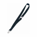 Cordoncini in tessuto portabadge colore nero, larghezza 20mm lunghezza 44cm. Dotati di chiusura antisoffocamento e di morsetto in metallo. Confezione da 10 pezzi.