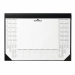 Sottomano rettangolare dotato di 25 fogli con calendario biannuale multilingue, festività nazionali e sezione settimanale utile per appunti. Dimensioni 59x42cm, di colore nero.