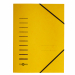Cartellina, per documenti in formato A4, in robusto cartone pressato da 335gr, con elastico angolare nero per l’archiviazione sicura dei documenti senza fori. Diverse opzioni di piegatura in funzione del volume di fogli, area per marcatura personalizzata.