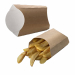 Box monouso per fritti in KRAFT/PE. Colore avana esterno, colore bianco all'interno. Formato 13x5,5x13hcm. Materiale: Poliaccoppiato Carta kraft e PE. Adatto al contatto con alimenti caldi (70°C per 2 ore), freddi, solidi e liquidi. Il prodotto non può es