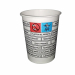 Bicchieri in carta + PE. Colore bianco. 
A contatto con alimenti fino a 90°C per 15'.
• Capacità: 180ml
• Diametro superiore 70,3mm
• Diametro inferiore 48.78mm
• Altezza 80mm
• Peso unitario 4.1gr