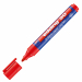 Marcatore indelebile brillante universale specialmente studiato per scrivere su carta e cartone, ma idoneo anche per scrivere su plastica, metallo e vetro. Inchiostro pigmentato a base d'acqua che non passa la carta. Punta tonda 1,5-3,0mm. Colore: rosso.