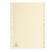 MARCHIO: Exacompta

MATERIALE : Cartoncino

SPESSORE : 2/10E

GRAMMATURA : 155G/M2

COLORI : Avorio

FORMATO ESTERNO : 22,5x29,7 cm

PER FORMATO : A4

TIPO DI PRODOTTO : Intercalari

TIPO : Alfabetico
NUMERO POSIZIONI : 24

TASTI : AZ 24 tasti