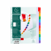 Intercalari numerici (1-12) in cartoncino bianco da 160 gr. Dotati di 12 tacche multicolore plastificate. Indice frontale stampabile. Foratura universale. Banda di perforazione e tasti rinforzati. Formato esterno: 24,5x29,7 cm.