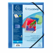 Cartellette 3 lembi con elastici di chiusura  
Ppl traslucido  500 micron - F.to 24x32 cm per A4. Colore  blu.