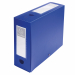 Scatole archivio box con bottone. Realizzate in polipropilene 700 micron opaco.
 Porta etichetta sopra le 2 facciate per l’archiviazione orizzontale o verticale.