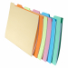 Separatori per cartelle sospese per cassetto. Set di 6 cartelline colorate per cartelle sospese con tacca per una immediata identificazione. In robusto cartoncino da 240gr. Formato 24x32cm. Confezione da 10 set.