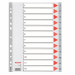 Separatori in PPL grigio da 115micron e tasti stampati da 1-12. Indice frontale prestampato in cartoncino. Foratura universale. Formato A4 maxi 22,5x29,7cm .