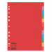 Intercalari in cartoncino riciclato (certificazione Blue Angel) da 160 gr. Dotati di 12 tacche neutre colorate (colori assortiti). Foratura universale. Formato A4.