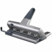 Perforatore Akto a 4 punzoni indipendenti aumentabili fino a 6. Struttura in alluminio pressofuso. Sistema di bloccaggio salvaspazio della leva di perforazione. Guida regolabile. Foro da 6mm. Passo da 6 a 8.