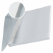 Cartelline termiche con fronte trasparente antigraffio e retro bianco grain.