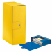 Scatola progetto EUROBOX realizzata in Presspan biverniciato da 1mm. Superficie esterna goffrata con effetto extra bright. Chiusura 1 bottone. Formato utile 25x35cm. Confezione da 5 scatole.