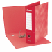 Registratore con meccanismo a leva rivestito in cartone rosso (spessore 2 mm), con originale grafica nuvolata all'esterno ed effetto retinato di uguale tonalità all'interno. Foro per l'estrazione ed ampia etichetta stampata sul dorso per favorire la perso