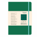 Elegante taccuino con rilegatura cucita a filorefe. Dotato di chiusura con elastico e segnalibro abbinato alla copertina. Tasca interna a soffietto in carta. Copertina rigida rivestita in carta 140g/m2. 96 fogli interni di carta extra liscio 85 g/m2. Form