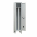 Armadio ad 1 vano con tramezza (per separazione sporco/pulito) dotato di ripiano superiore con sottostante tubo ovale porta grucce in PVC completo di ganci scorrevoli. Tramezza sporco / pulito. Porta ombrello e vaschetta raccogli gocce su anta. Porta cart