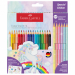 Matite colorate Colour Grip 18 pz nei colori standard + 6 matite Sparkle nei colori pastello. Fusto con forma ergonomica triangolare, mina resistente. Realizzate con legno certificato FSC.