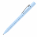 Portamine a forma triangolare ergonomica, dotato di area soft grip per un’impugnatura stabile e antiscivolo. Mina resistente alla rottura e ideale per scrivere. Gomma per cancellare extra lunga estraibile sotto al cappuccio. Ricaricabile con mine 0.5mm