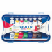 Tempera ultrafine concentrata, in tubetto di alluminio con tappo a vite in plastica. Ideale per pittura, particolarmente ricca di pigmenti è densa e coprente Diluibile con acqua fino ad ottenere effetti di trasparenza, si può facilmente miscelare per crea
