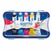 Tempera ultrafine concentrata, in tubetto di alluminio con tappo a vite in plastica. Ideale per pittura, particolarmente ricca di pigmenti è densa e coprente diluibile con acqua fino ad ottenere effetti di trasparenza, si può facilmente miscelare per crea