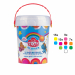 Vaso espositore con coperchio a pressione e maniglia, studiato per la vendita dei salsicciotti sfusi. L’imballo contiene al suo interno 1 vaso con 100 salsicciotti glitter da 50gr : 15 pz x giallo e azzurro chiaro, 10 pz x  fucsia e verde chiaro, 9 pz x r